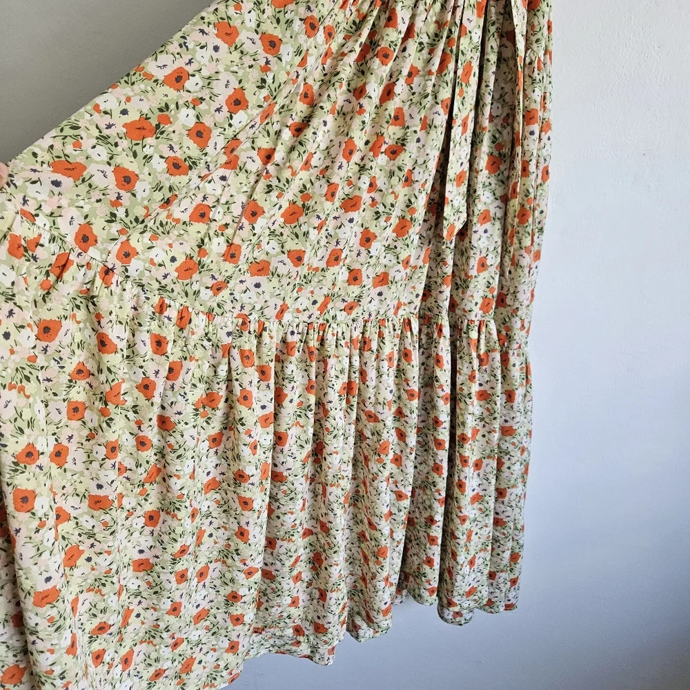 Thanne | Dress - Size 10  | Summer Halter Maxi Dress - Green & Orange Floral - Picture 8 of 9